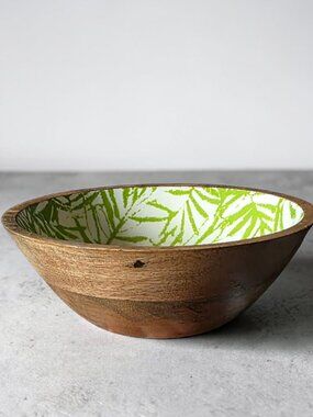 EUC TABLEAU (4X2.5") CORDON BLEU Mango Wood Bending Palms Small Serv Bowl